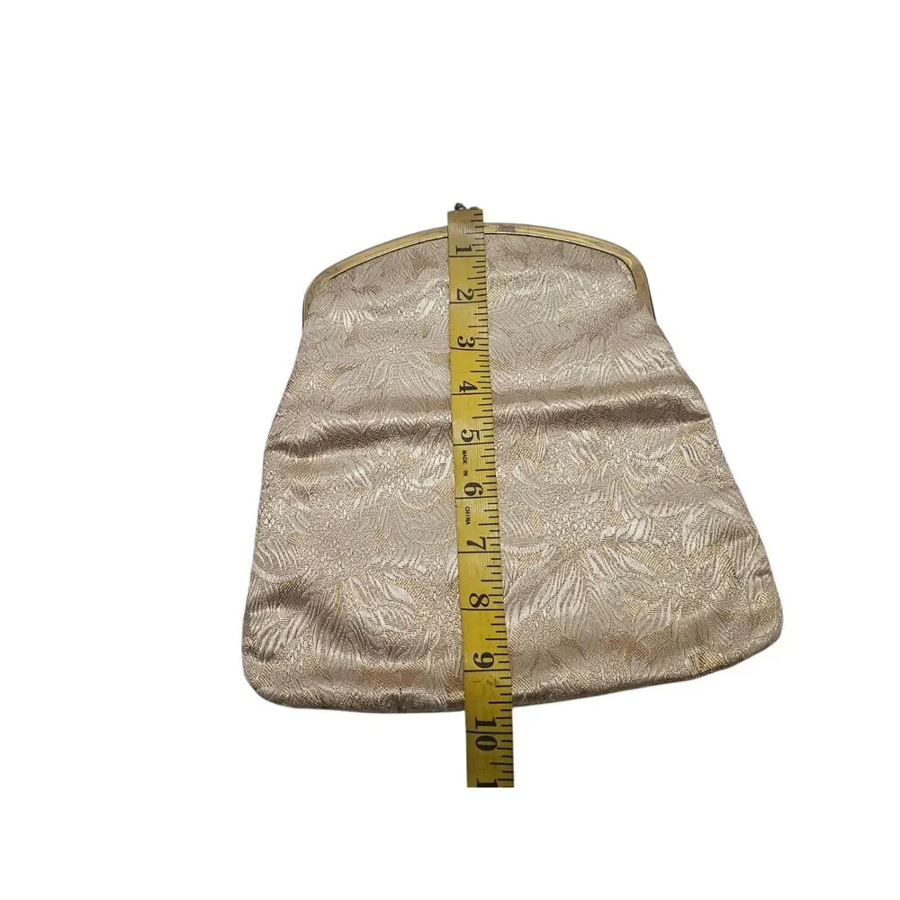 Vintage Mel-Ton Golden Brocade Folding Clutch with Kiss-Lock Clasp
